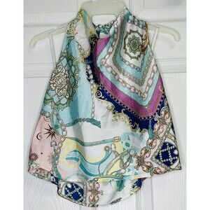 Julia by Love J Halter Tie Top Crop Tank Polyester Multicolor New with tags